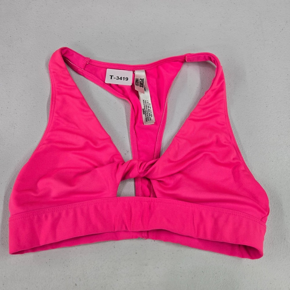 Victoria Secret PINK Women Swimwear XS Hot Pink Racerback Front Twist Unlined Pu